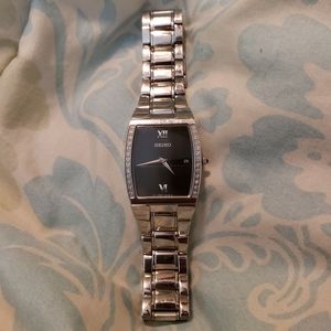 VTGSeiko Men's Diamond Dress Stainless Steel Watch